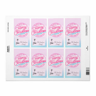 Etiqueta De/Para Rótulo Desejamos a você um Feliz Rosa de N