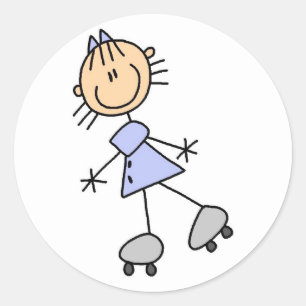 Etiqueta de patinagem das etiquetas da menina