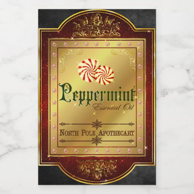 Etiqueta de Pepperminta de Natal (Rótulo Único)