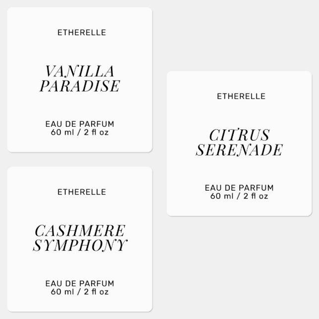 Etiqueta de perfume moderna, adesivo elegante de p (Grupo)