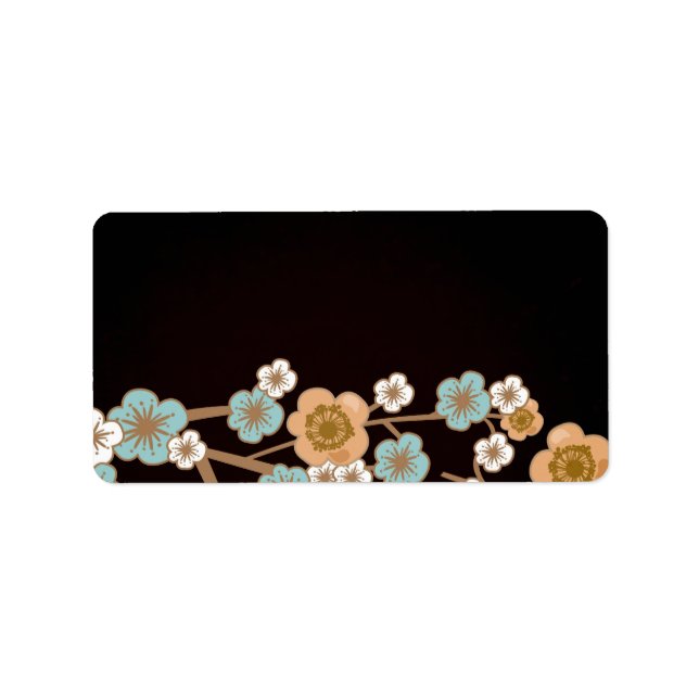 Etiqueta de pêssego e sakura azul (Frente)