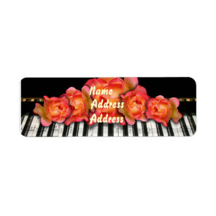 Etiqueta de Piano de Rosas de Teclado