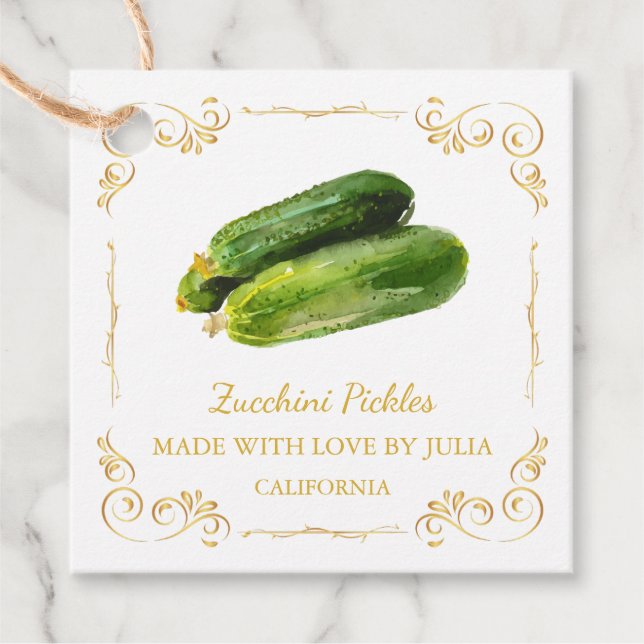Etiqueta de Pickle Square de Pickle Homemade Zucch (Frente)