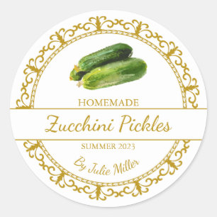 Etiqueta de picles de abobchini Dourada para casa