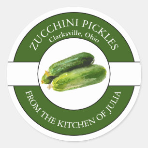 Etiqueta de picles de abobrinha