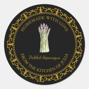Etiqueta de picles de espargos caseiros do Vintage