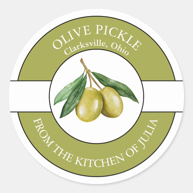 Etiqueta de picles de oliveira (Frente)