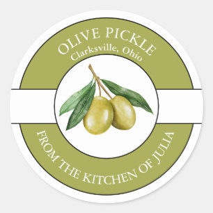 Etiqueta de picles de oliveira