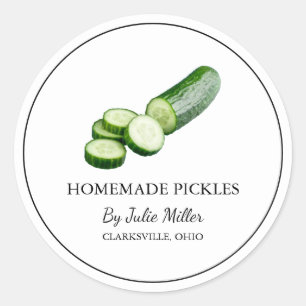 Etiqueta de picles de pepino caseiro simples