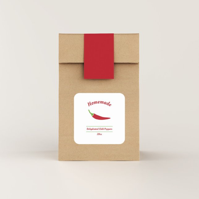 Etiqueta de Pimenta Desidratada Editável (Dehydrated Chili Peppers Label Sticker)