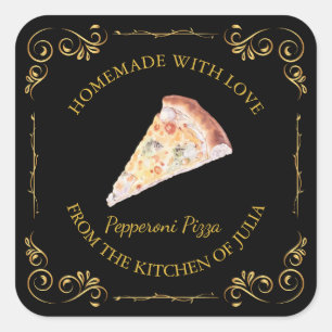 Etiqueta de Pizza Homemade Vintage