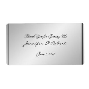 Etiqueta de prata da garrafa de água da elegânci