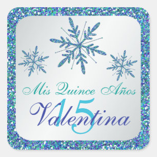 Etiqueta de prata Glittery dos flocos de neve do