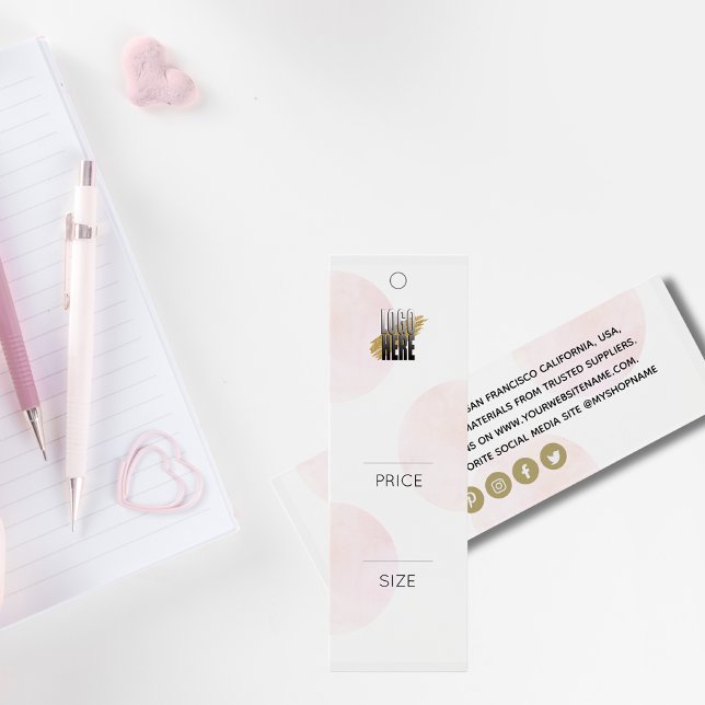 Etiqueta de Preço Blush Círculos Logo Chic Moda Ro (Criador carregado)
