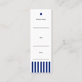 Etiqueta de Preço Boutique Chic Listras Azuis Navy