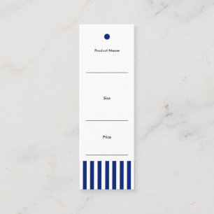 Etiqueta de Preço Boutique Chic Listras Azuis Navy