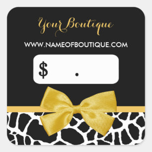 Etiqueta de preço Boutique do Arco Giraffe Impres