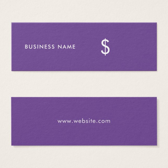 Etiqueta de preço branco roxo simples Na moda mode (Frente & Verso)