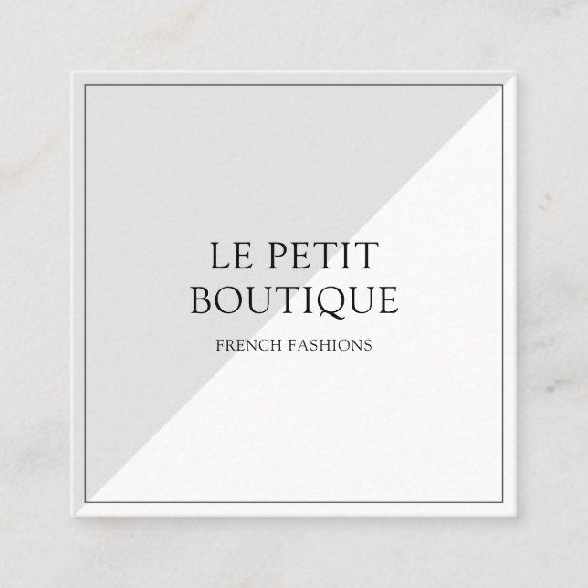 Etiqueta de Preço Chic com Moda Branca de Cinza Si (Frente)