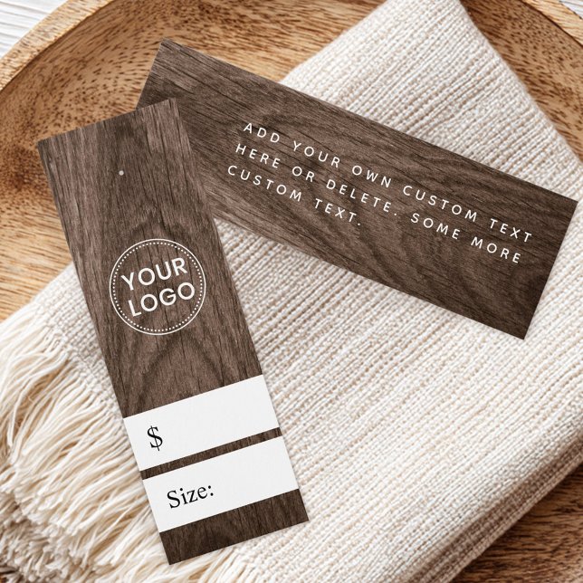 Etiqueta de preço com aparência de madeira marrom (Brown wood grain look price tag)