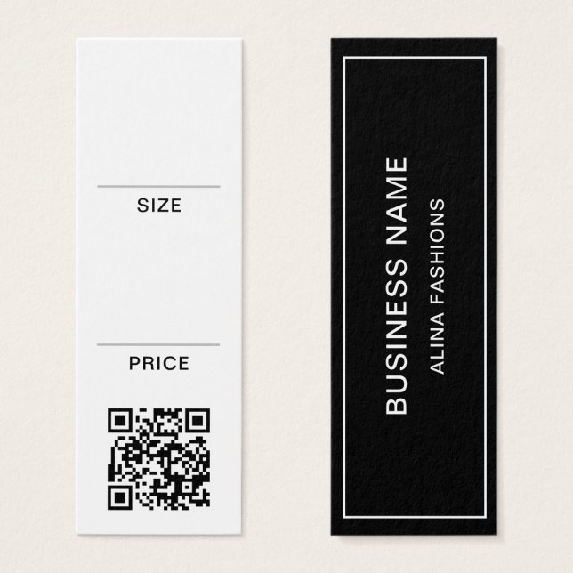 Etiqueta de preço de exibição de código QR de logo (Frente & Verso)