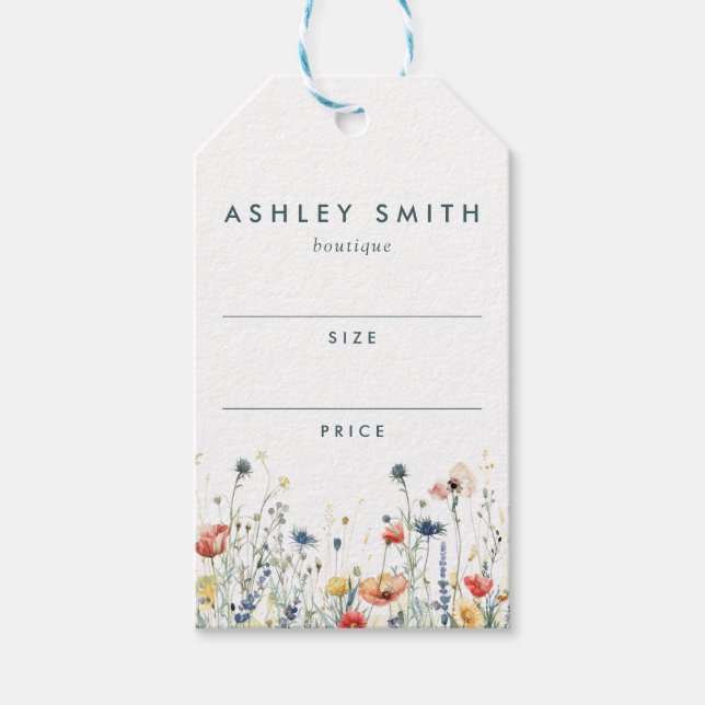 Etiqueta de preço de flor selvagem vibrante (Frente)