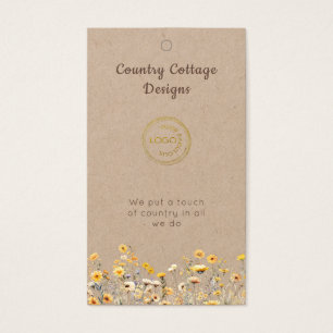 Etiqueta de Preço de Flor Silvestre Country Kraft