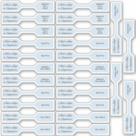 Etiqueta de preço de jóias azul pastel da Série As