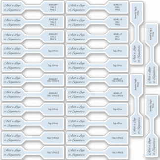 Etiqueta de preço de jóias azul pastel da Série As
