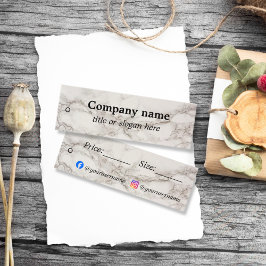 Etiqueta de preço de mármore bege