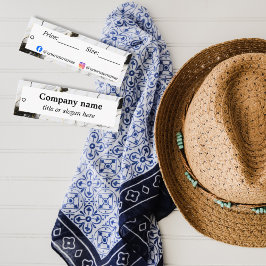 Etiqueta de preço de mármore preto-branco