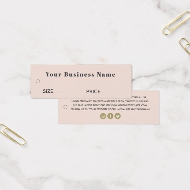 Etiqueta de preço de negócio de vestuário Boutique (Escritótio)