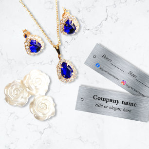 Etiqueta de preço de prata metálica elegante