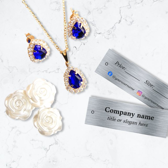 Etiqueta de preço de prata metálica elegante (Criador carregado)