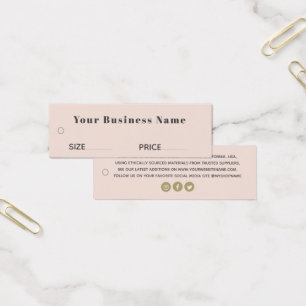Etiqueta de preço de roupa boutique Simple Blush