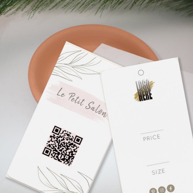 Etiqueta de preço de roupa com código QR de logoti (Criador carregado)