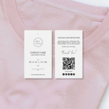Etiqueta de preço de roupa com código QR minimalis