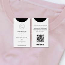 Etiqueta de preço de roupa com código QR minimalis