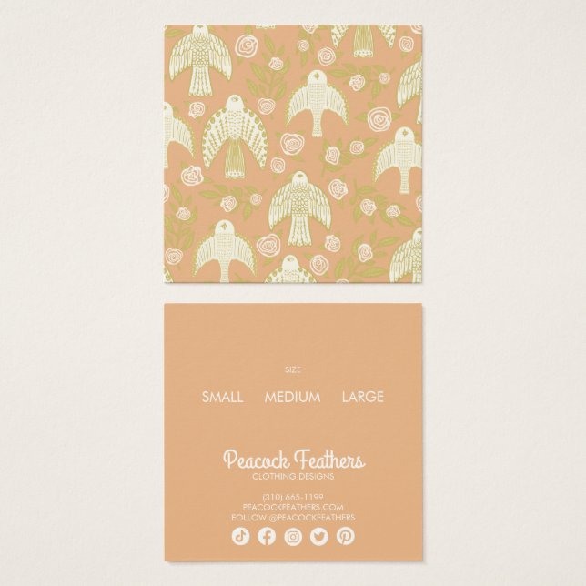 Etiqueta de preço de roupa fofa Falcons & Roses (Frente & Verso)