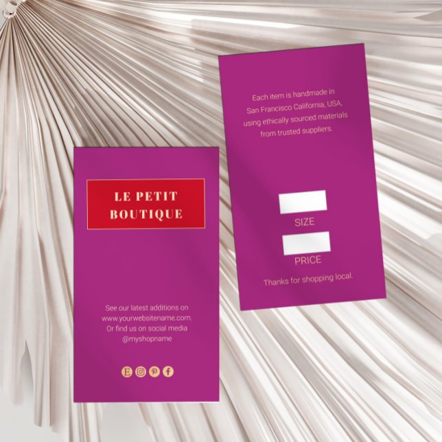 Etiqueta de Preço de Varejo Vermelho Moderno Mauve (Criador carregado)