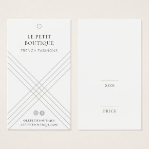 Etiqueta de Preço de Vestuário da Cinza Geométrica