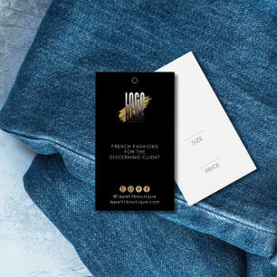 Etiqueta de preço de vestuário preto moderno com