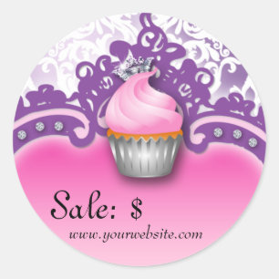 Etiqueta de preço do cupcake Adesivo Damasco cor-
