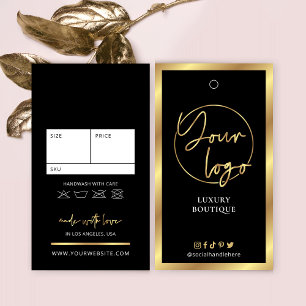 Etiqueta de preço do logotipo preto e Dourado mode
