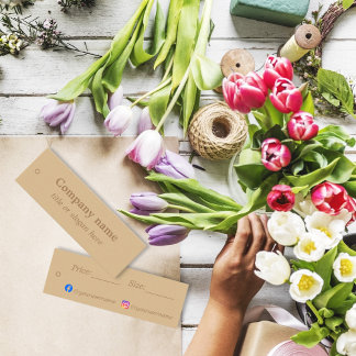 Etiqueta de preço marrom simples e elegante