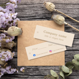 Etiqueta de preço minimalista bege simples