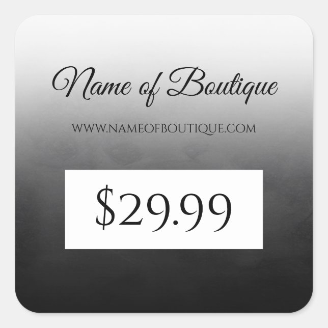 Etiqueta de preço preto simples profissional (Frente)