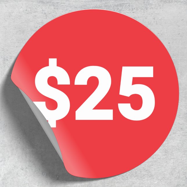Etiqueta de preço | Rótulo Vermelho de Preço Dólar (Criador carregado)