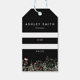 Etiqueta de Preço Sombra de Flor Selvagem Preta