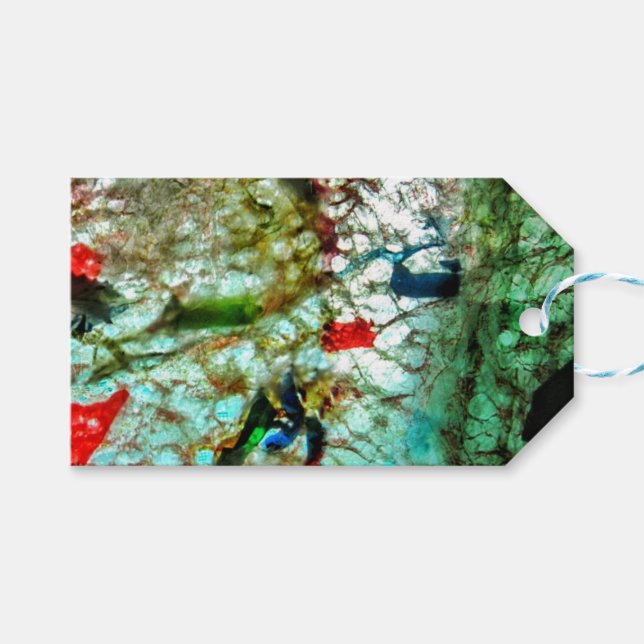 Etiqueta de presente abstrato azul calmo,abstrato  (Frente (horizontal))